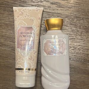 Bath & Body Works Always & Forever Body Wash & Cream - White, Gold, Pink
